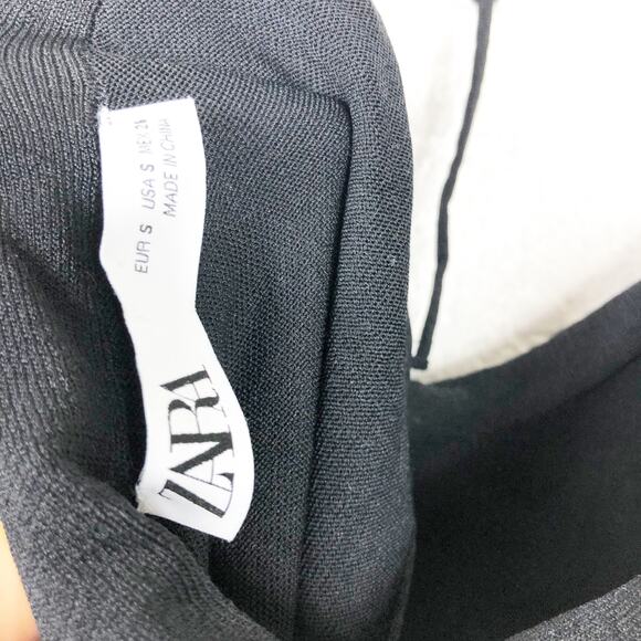 Zara Cowl Neck Black Knit Maxi Dress Small Low Back Resort Wear Minimalist - Picture 5 of 13